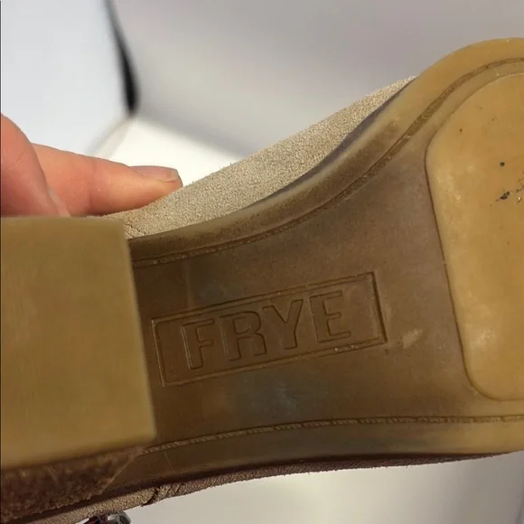 Frye Tan Ankle Booties with Side Zipper - Picture 4 of 9